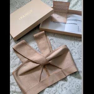 House of CB Ermina Taupe Bandage Crop Top